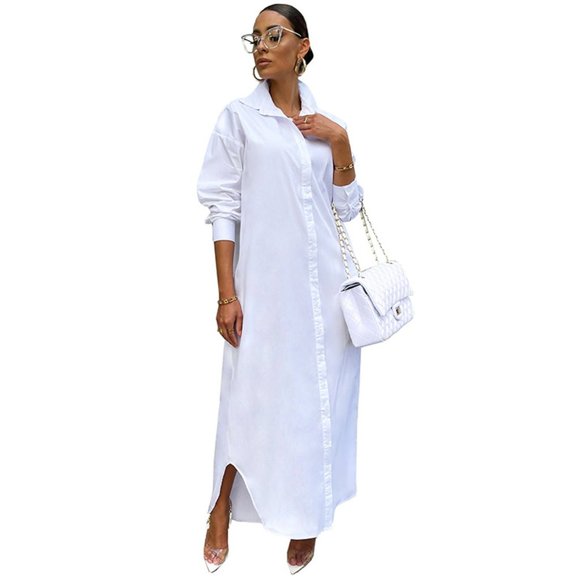 M-slit Hem Button Up Long Blouse - Picture 5 of 9